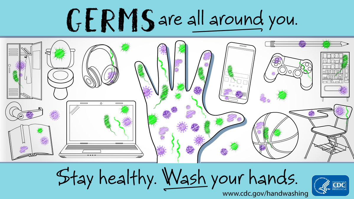 Germs are all around you. Stay healthy. Wash your hands. - Instagram