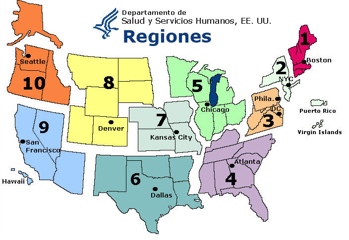 Mapa de ILI regionales en los EE. UU. según el NREVSS de la OMS