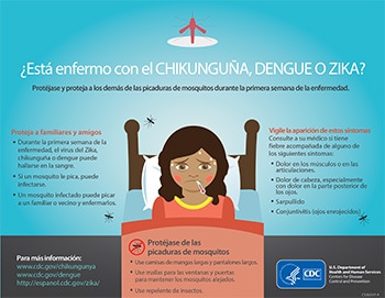 ¿Tiene chikunguña, dengue o zika? Protéjase y proteja a otras personas de las picaduras de mosquito durante la primera semana de la enfermedad.