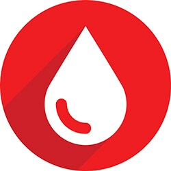 Blood drop sign icon.